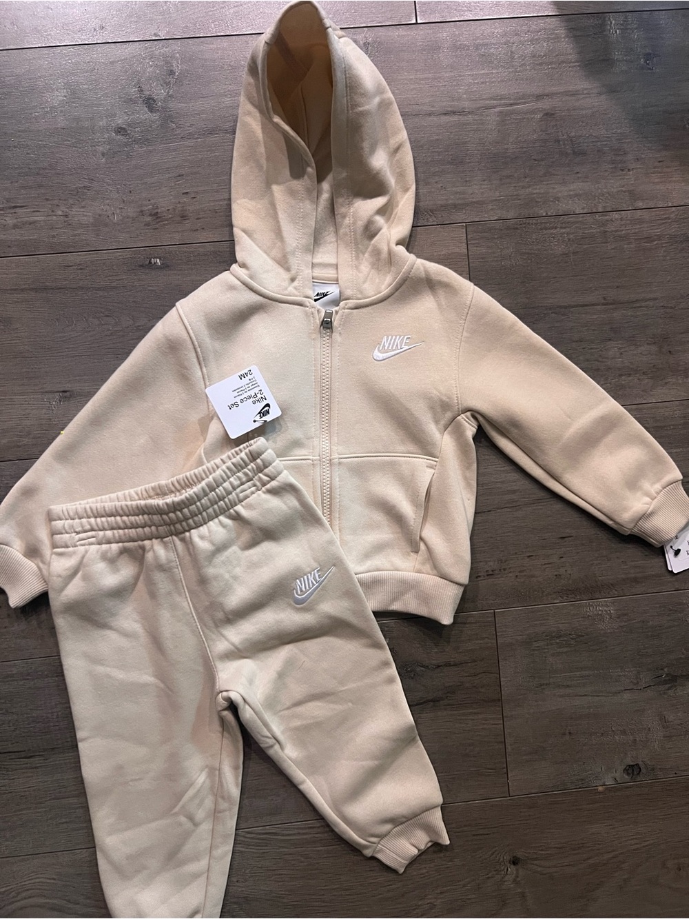 Nike Kids Creamy Beige Hoodie & Joggers Set